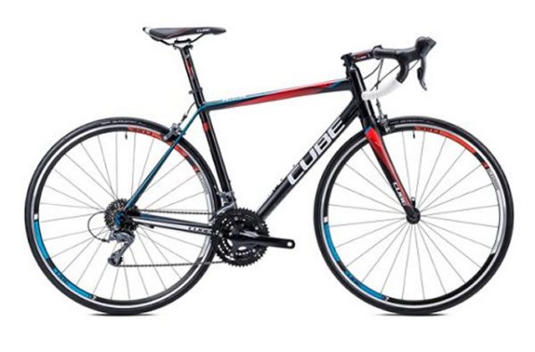 Cube Peloton Triple Road Bike 2015 50cm, Black, Red, Alloy, Calipers, 8 speed, 700c, 9.85kg