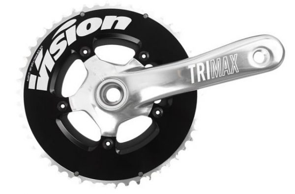 Vision TriMax Pro TT BB30 Crankset 172.5mm, Black, Silver, Alloy, 10 speed, Double Chainring, Road, 839g 