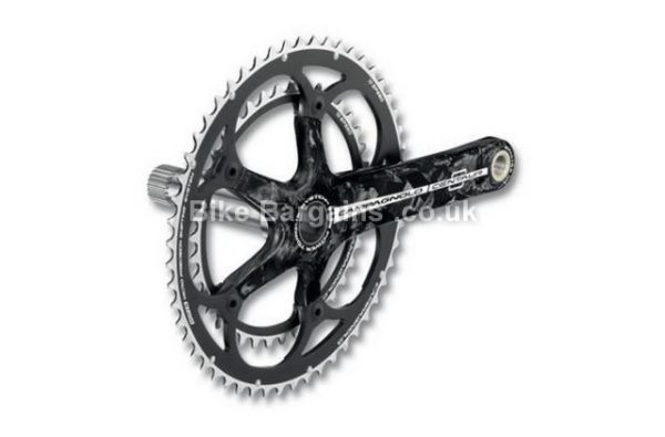 Campagnolo Centaur Carbon Power Torque Road Chainset 172.5mm, Black, Carbon, 10 speed, Double Chainring, Road, 644g 