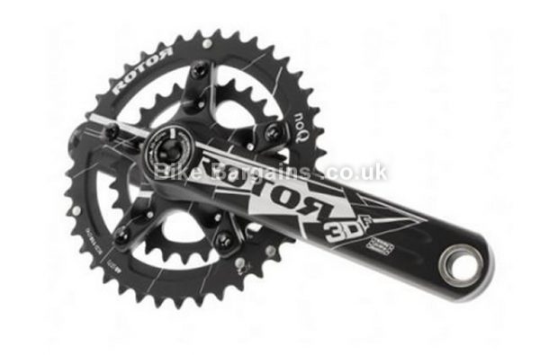 Rotor 3DF MTB Chainset 175mm, Black, White, Alloy, 11 speed, Double Chainring, MTB, 532g 