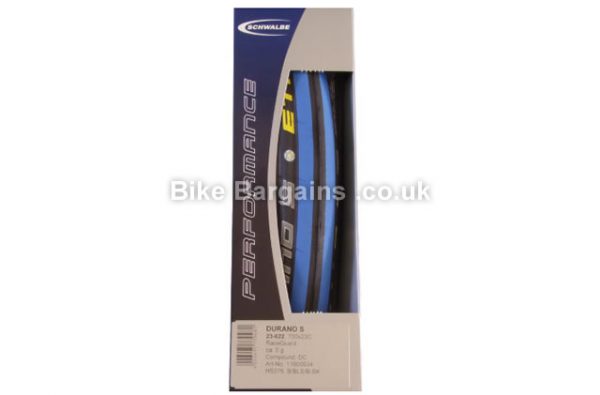 Schwalbe Durano S Performance Folding Road Tyre 700c, blue, red, silver, 23mm