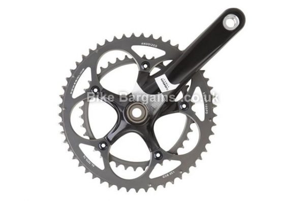 SRAM Force GXP Double 10 speed Chainset 170mm, Black, Silver, Carbon, 10 speed, Double Chainring, Road, 791g 