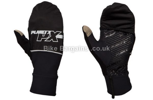 Planet X 365 Convertible Race Full Finger Gloves S,M,L,XL, Black, White, Full Finger, Fleece, Gel, Nylon, Polyester