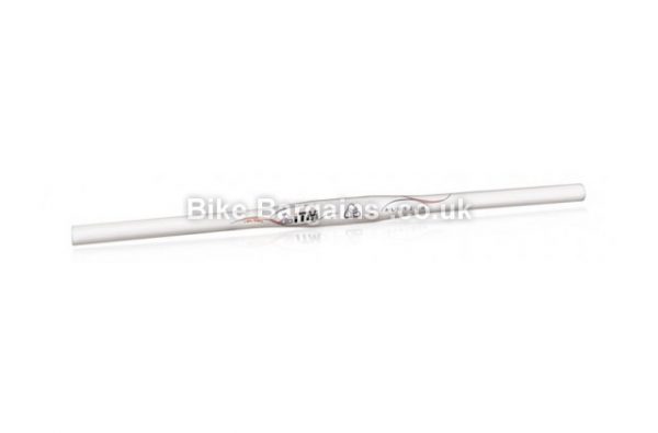 ITM 6061 Double Butted Alloy MTB Flat Handlebar 620mm, 640mm, Alloy, 232g, White