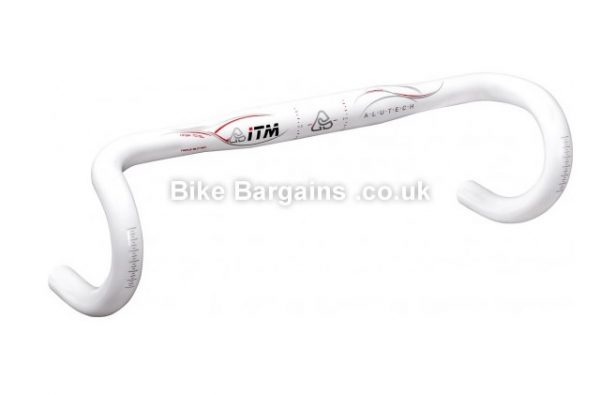 ITM Alutech Wing Alloy Road Handlebar 40cm, 44cm, Alloy, 332g, White