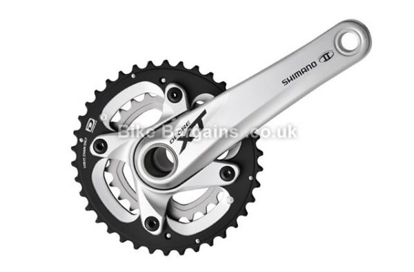 Shimano Deore XT M785 10 Speed MTB Chainset 175mm, inc BB, Silver, Alloy, 10 speed, Double Chainring, MTB, 727g 
