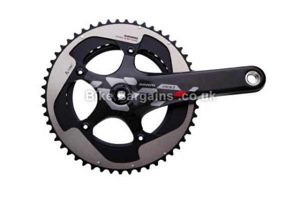 SRAM Red 10 Speed Crankset 170mm, Black, Carbon, 10 speed, Double Chainring, Road, 557g 