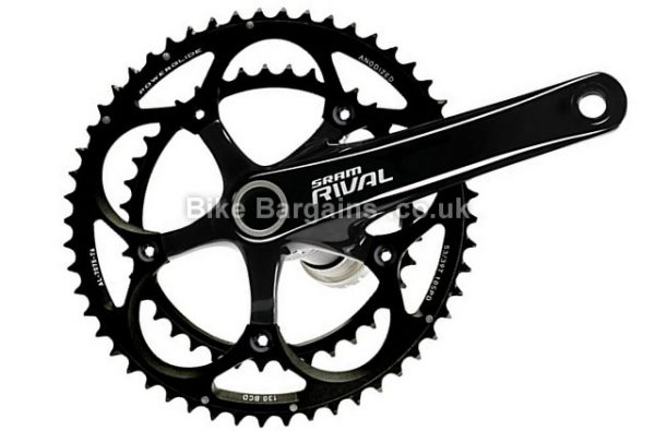 Sram Rival Black Road Chainset with GXP BB 170mm, Black, Alloy, 10 speed, Double Chainring, Road, 830g 