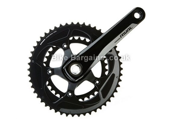 SRAM Rival 22 BB30 11 Speed Chainset 172.5mm, 175mm, Black, Alloy, 11 speed, Double Chainring, Road, 860g 