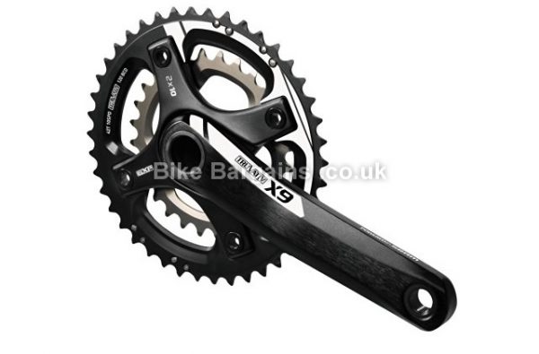 Sram X9 Gxp 2.2 175mm 10 Speed Chainset 175mm, Black, Alloy, 10 speed, Double Chainring, MTB, 881g 