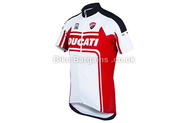 Santini Ducati Classic Short Sleeve Jersey S, White, Red