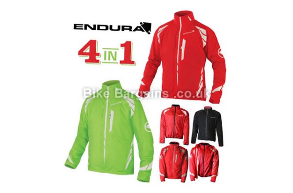 Endura Luminite 4 In 1 Windproof Waterproof Jacket S, Green, Men's, Long Sleeve