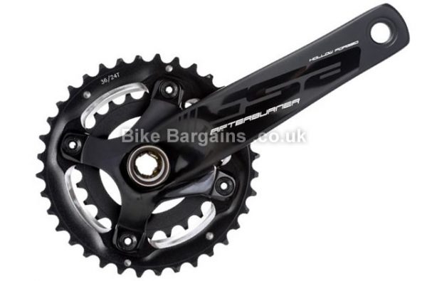 FSA Afterburner Alloy M-Exo D-10 7075 MTB Chainset 170mm, 175mm, Black, Alloy, 10 speed, Double Chainring, MTB, 800g 