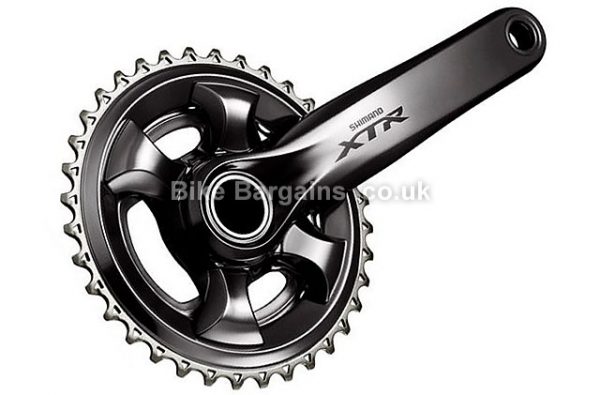 Shimano XTR M9020 Trail 11 Speed Double MTB Chainset 165mm, Silver, Alloy, 11 speed, Double Chainring, MTB, 656g 