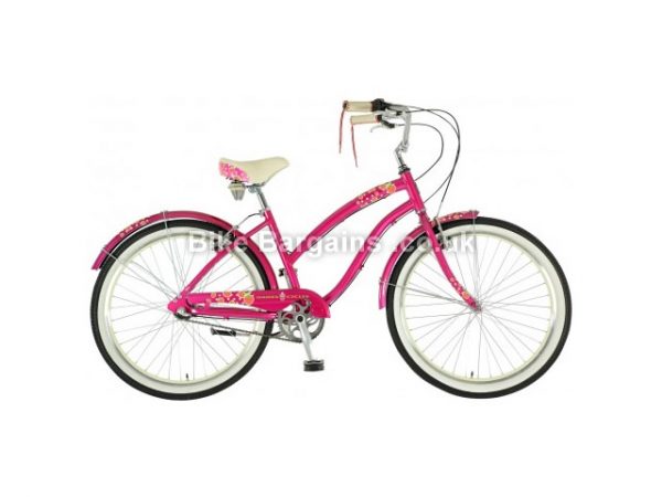Dawes Strawberry Ladies British Cruiser 2016 19", Pink, Alloy, 26", 3 Speed, Calipers, Hardtail