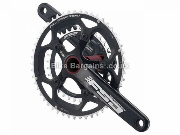 FSA Gossamer 386 Evo N-10/11 Alloy Road Chainset 170mm, Black, Alloy, 11 speed, Double Chainring, Road, 797g 