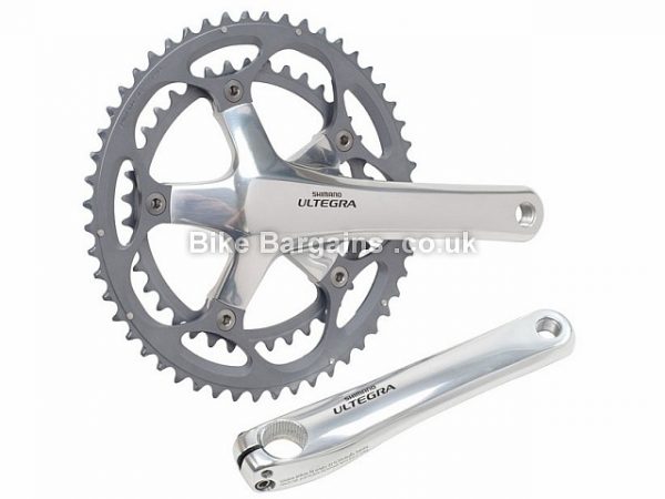 Shimano Ultegra 6600 10 Speed Chainset 175mm, Black, Silver, Alloy, 10 speed, Double Chainring, Road, 839g 
