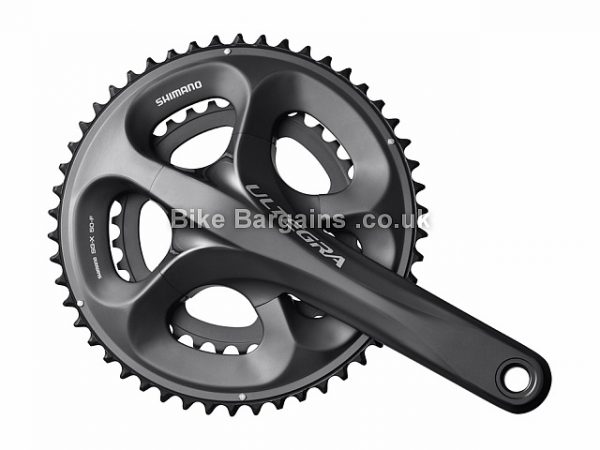 Shimano Ultegra 6700 10 Speed Road Cycling Chainset 175mm, Black, Silver, Alloy, 10 speed, Double Chainring, Road, 785g 