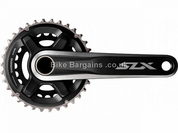 Shimano SLX M7000 11 Speed Double MTB Chainset 175mm, Black, Alloy, 11 speed, Double Chainring, MTB, 789g 