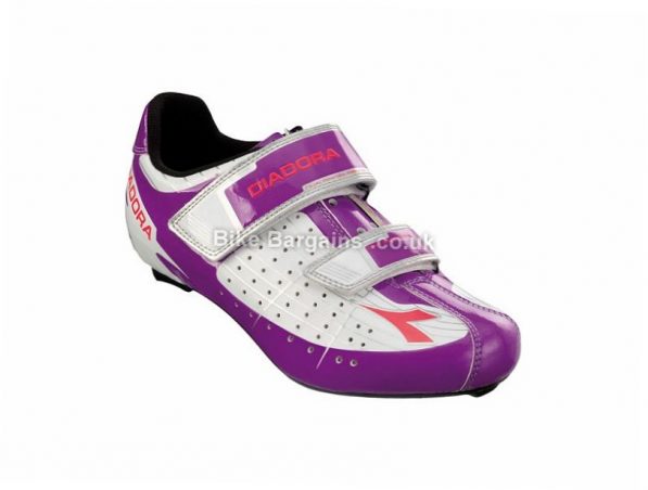 Diadora Phantom Ladies Velcro SPD-SL Road Shoes 37, White, Purple