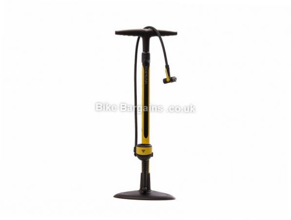 Topeak Joe Blow Sport II Track Pump 120psi, Presta, Schrader, Yellow, Black, 1.6kg