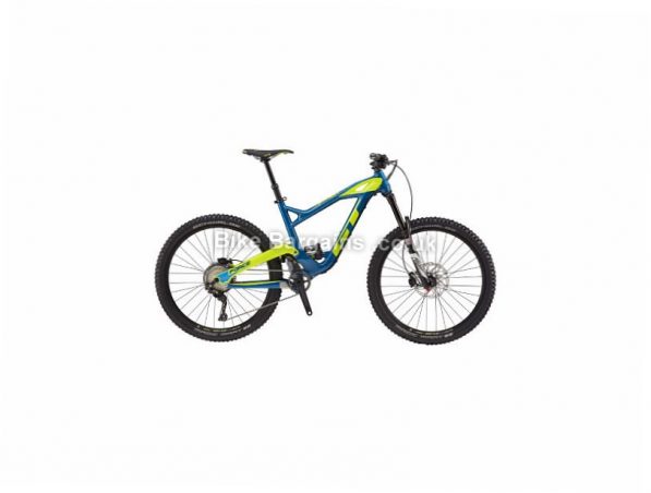 GT Force Expert 27.5" Carbon Full Suspension Mountain Bike 2017 Blue, Yellow, M