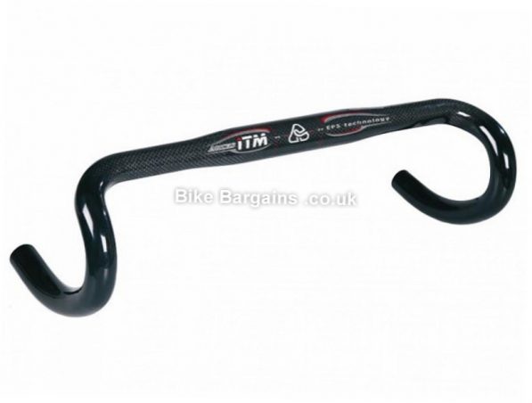 ITM Aries Superlight Full Round Carbon Road Handlebar 44cm - 40cm, 42cm Are Extra, Carbon, 198g, Black