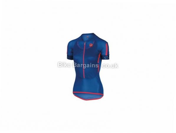 Castelli Ladies Climbers Short Sleeve Jersey XL, Red, Blue, Black