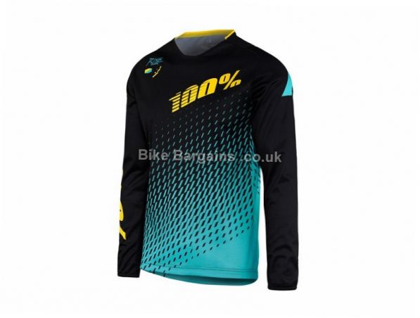100% R-Core Supra MTB Downhill Long Sleeve Jersey 2017 XL, White, Black, Blue