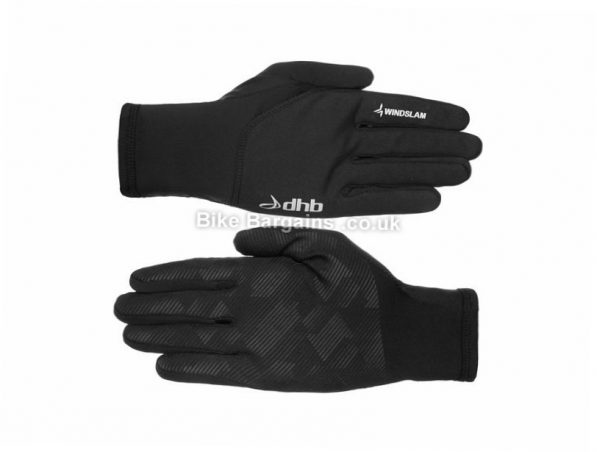 dhb Windslam Stretch Full Finger Gloves XXL, Black, Full Finger, Fleece