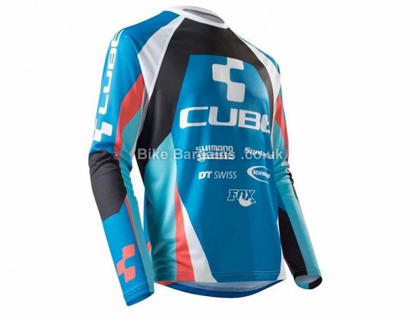 Cube Action Team Round Neck Signature Long Sleeve Jersey XL, Blue, White
