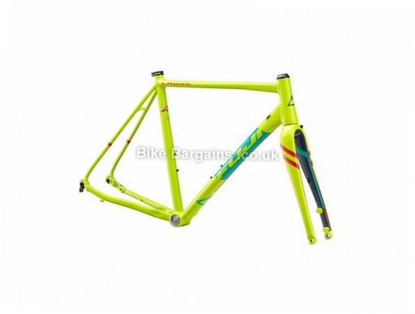 Fuji Cross 1.1 Alloy Disc Cyclocross Frame 2017 58cm,61cm, Green, Yellow, Alloy, 1370g, Disc, 700c