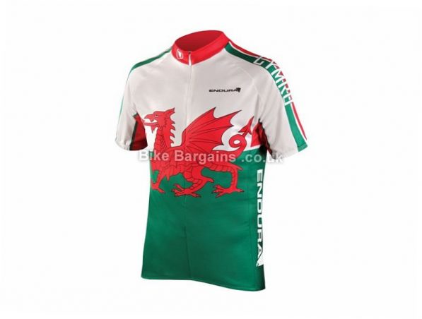Endura Wales Flag Short Sleeve Jersey S,L, White, Green, Red