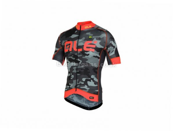 Ale Graphics PRR Camo Short Sleeve Jersey S,M, Green, Grey, Red