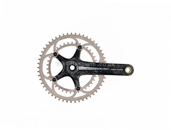 Campagnolo Record Ultra-Torque 10 speed Carbon Road Chainset 180mm, Black, Carbon, 10 speed, Double Chainring, Road, 675g 