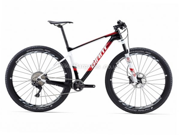 Giant XTC Advanced 1 29" Carbon Hardtail Mountain Bike 2017 M, Black, Red, White, 29"