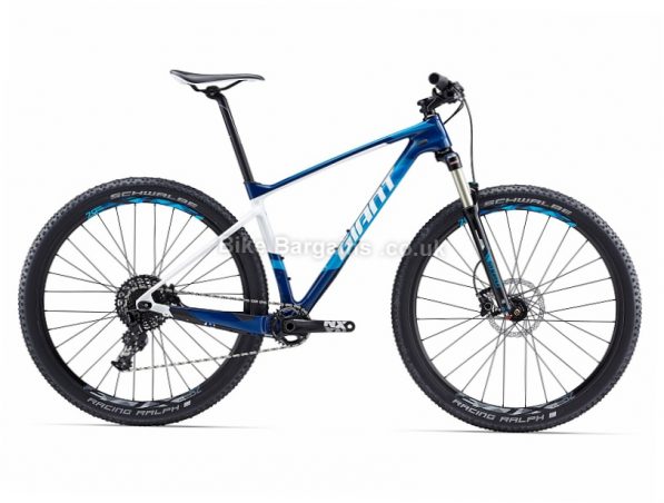 Giant XTC Advanced 3 29" Carbon Hardtail Mountain Bike 2017 M, Blue, White, 29"