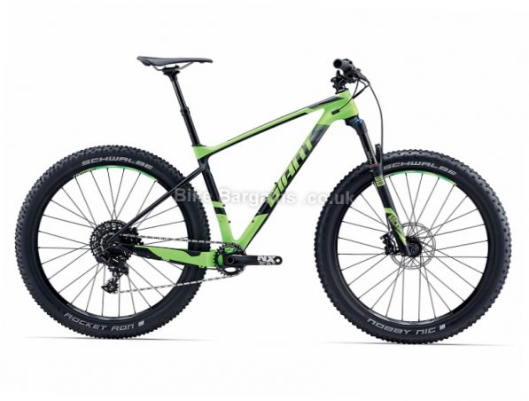 Giant XTC Advanced Plus 2 27.5" Carbon Hardtail Mountain Bike 2017 XL, Green, Black, 27.5"