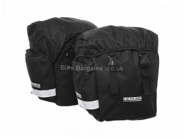 LifeLine Pair Bike Pannier Bags Black, Pair, 25 Litres per bag, 1.15kg