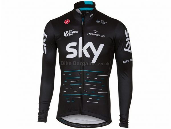 Castelli Team Sky Thermal Long Sleeve Jersey 2017 S, Black, Blue