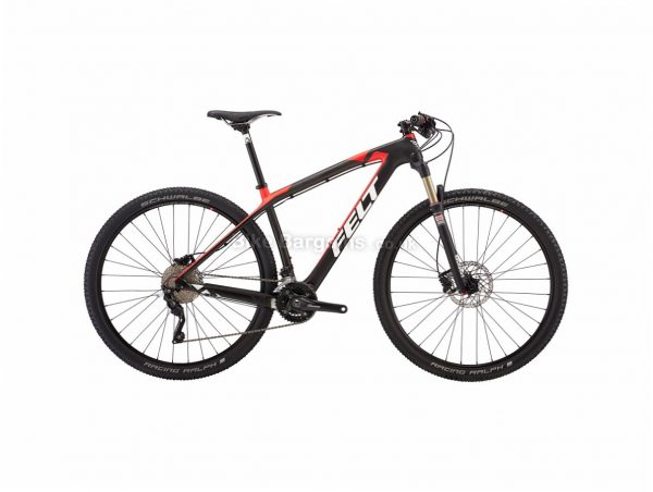 Felt Nine 3 29" Deore Carbon Hardtail Mountain Bike 2017 18", Black, Red, 29", Carbon, 20 Speed, 11.45kg