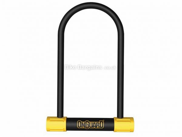 OnGuard Bulldog Long Shackle D Lock Black, Yellow, 115mm, 292mm, 13mm, Silver Rated 