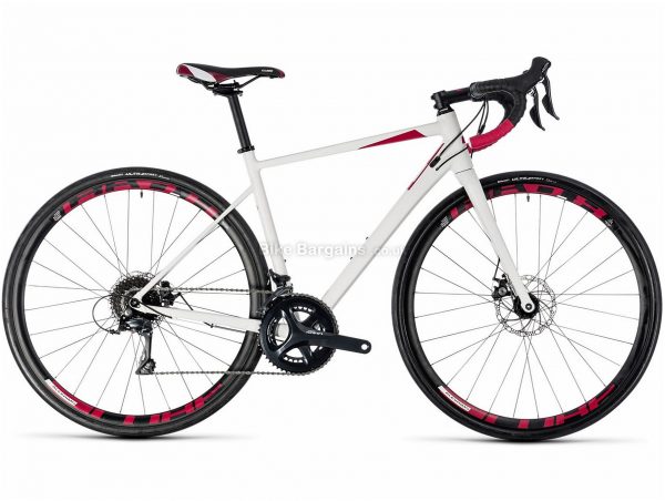 Cube Axial WS Pro Ladies Disc Alloy Road Bike 2018 56cm, White, Red, Alloy, 700c, 10.3kg, 18 Speed, Disc