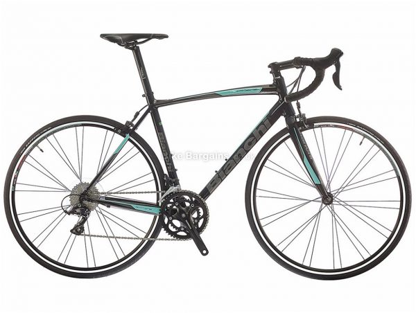 Bianchi Via Nirone 7 105 Mix Alloy Road Bike 2018 55cm, Black, Turquoise, Alloy, Calipers, 22 Speed, 700c