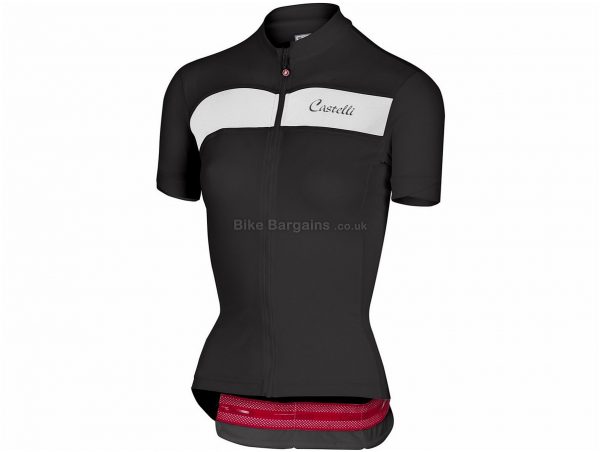 Castelli Scheggia FZ Ladies Short Sleeve Jersey XL, Black, White, Blue, Turquoise, Short Sleeve, 117g