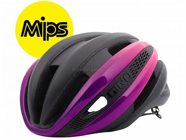 Giro Synthe MIPS Road Helmet 2018 L, Black, Pink, 26 vents, 245g