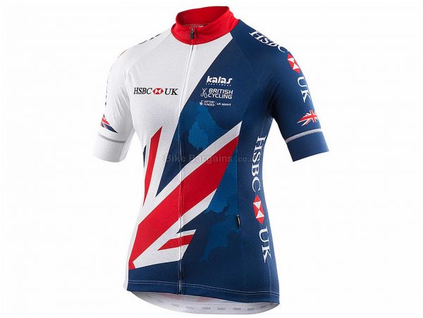 Kalas British Cycling Ladies Elite Replica Short Sleeve Jersey XL, Blue, White, Red, Short Sleeve