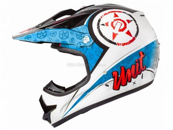 Unit X2.6 Linguistic Full Face MTB Helmet XL, Blue, Grey, Pink, Full Face, 1.1kg