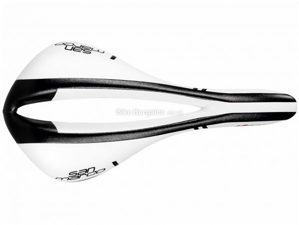 Selle San Marco Mantra Open Racing Carbon Saddle 203g, White, Carbon Rails, Mens, 144mm, 292mm