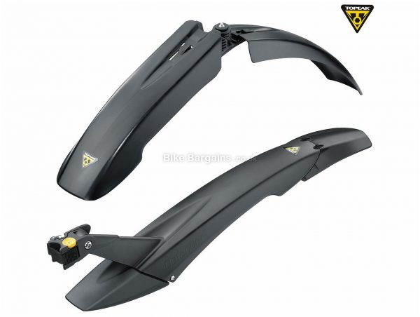 Topeak Defender FX RX 27.5" 29" Mudguard Set 27.5", 29", MTB, Black, 420g, Front & Rear, 730mm, 210mm, 110mm, 610mm, 180mm, 100mm, Plastic